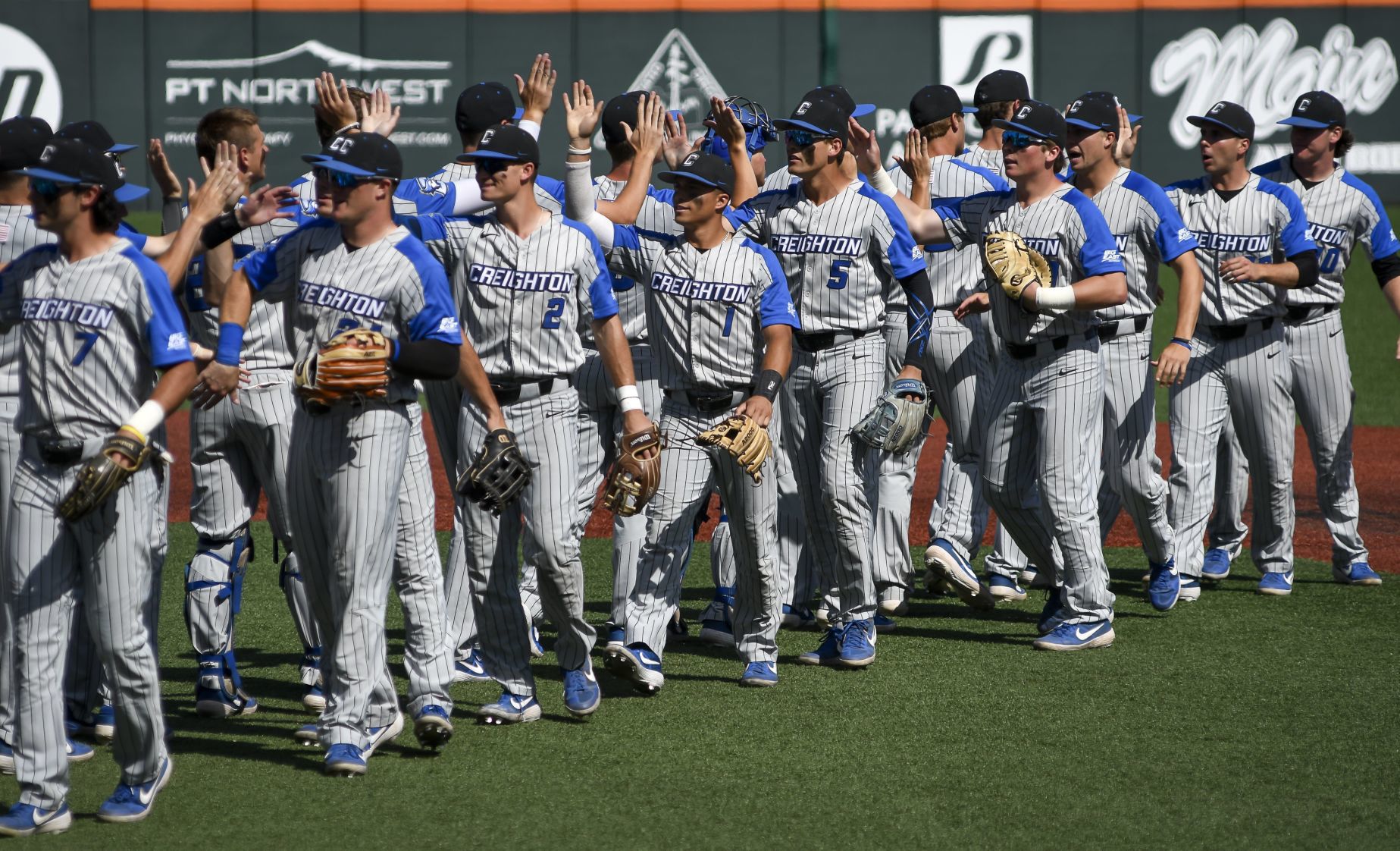 Creighton high-fives